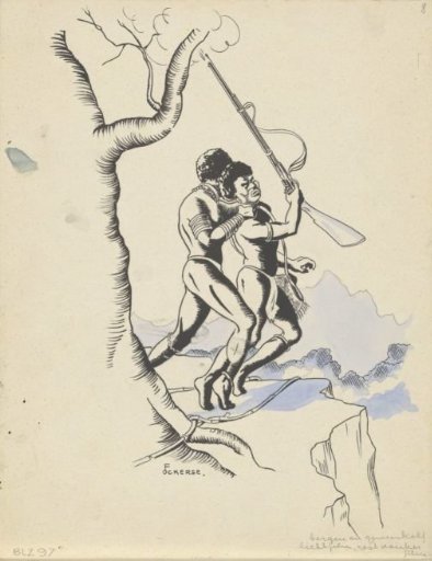 Man Choking a Hunter with a Firearm
