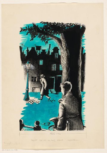 Boy spying on a man