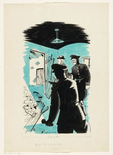 Police officers in a cellar