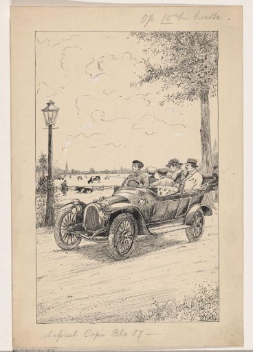 Family in a car with a chauffeur