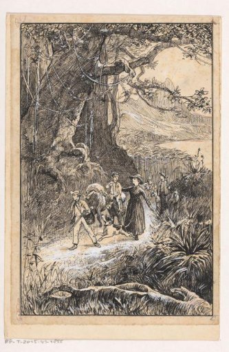 Company walking through a landscape
