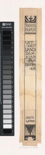 Design for a book spine for: Thérèse Hoven, From the Land of the Coconut Palms, 1897