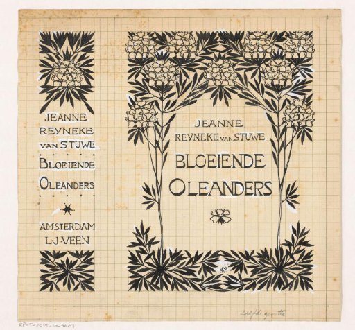 Cover design for: Jeanne Reyneke van Stuwe, Blooming Oleanders, 1912