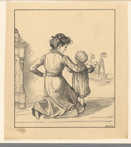 Mother and Child at a Wall