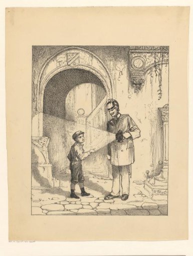 Boy and policeman on a street