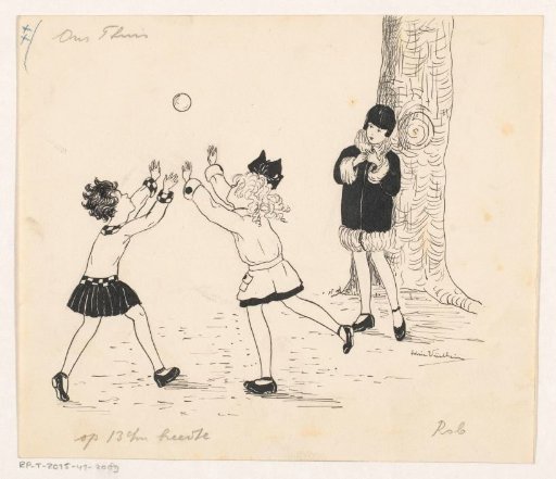 Girls playing with a ball
