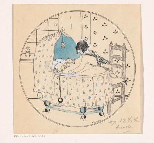 Girl trying to lift a baby from a cradle