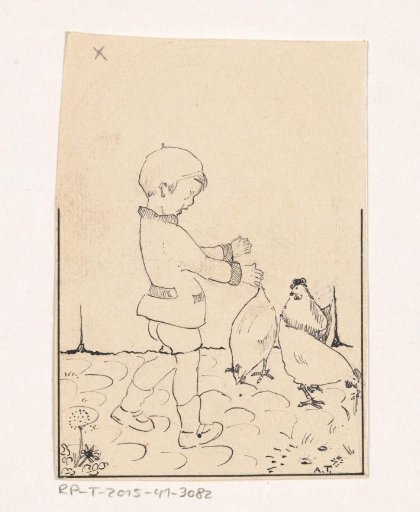 Boy among the chickens