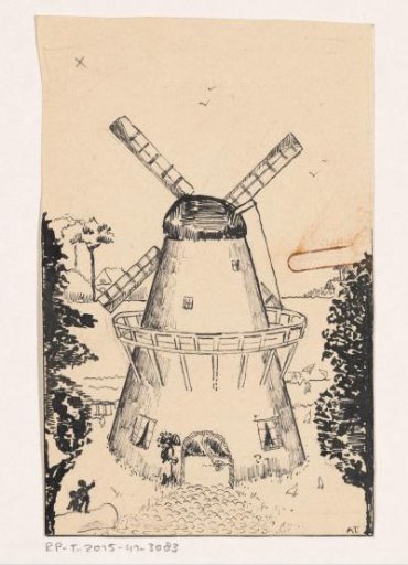 Windmill in a landscape