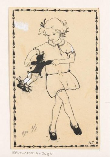 Girl dancing with a doll