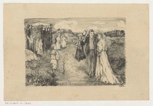 Man and woman entertained by children