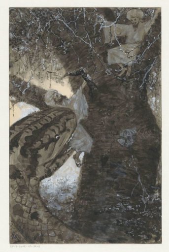 Man in a tree seized by a snake