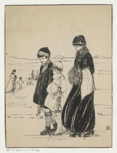 Woman and girls at an ice rink