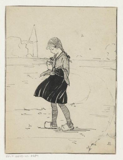 Peasant girl in a meadow