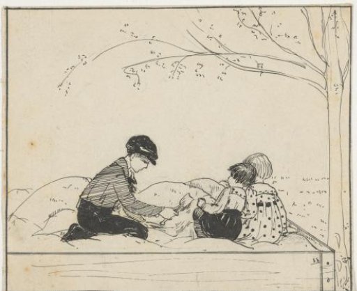 Three children playing in a sandbox