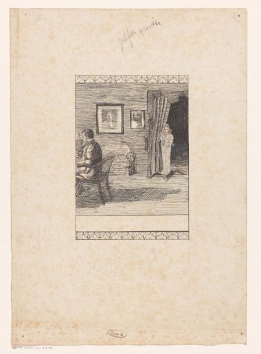 Girl looking at a man through a doorway