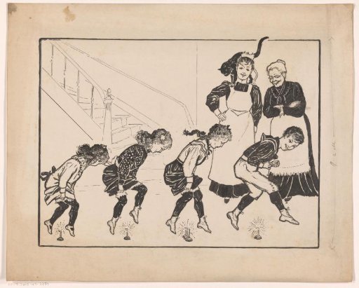 Children Playing Candle-Jumping