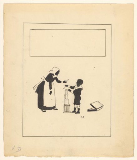 Woman and Boy Building a Block Tower