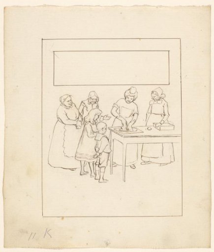 Group Watching a Woman Kneading Dough