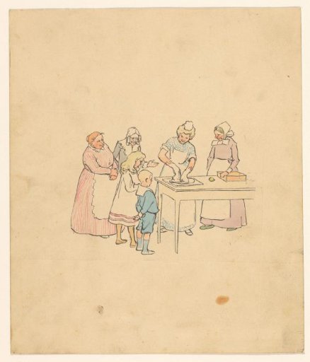 Group Watching a Woman Kneading Dough