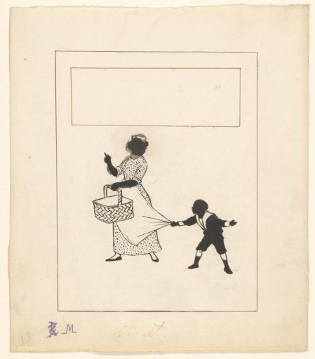 Boy Pulling at the Apron of a Woman