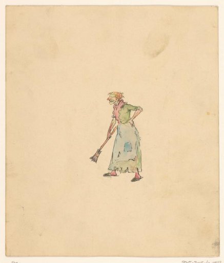 Old woman with a broom