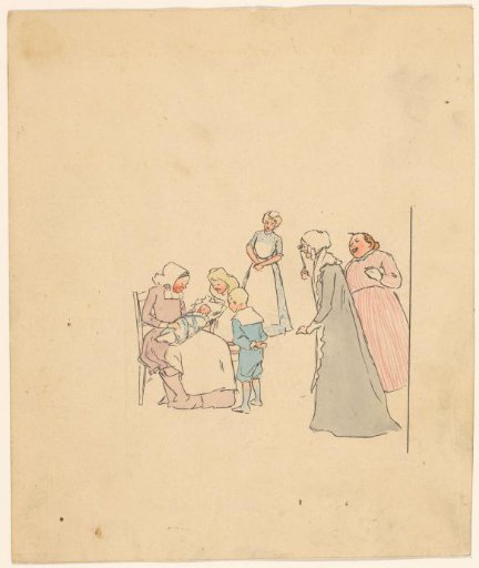 Company admiring a baby