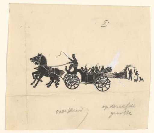 Company waving farewell from a carriage