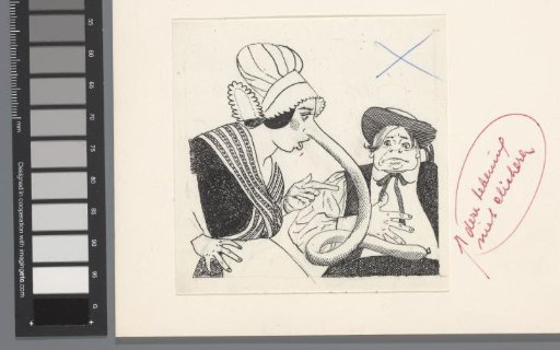 Woman with a sausage on her nose
