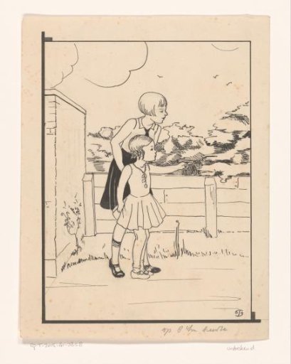 Two girls in a garden