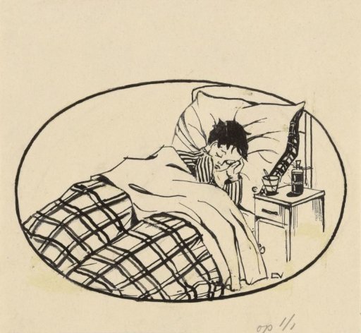 Sleeping boy in bed