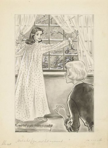 Two Girls Looking at the Snow