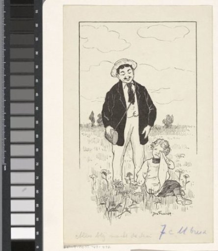 Man with a Crying Girl in a Field