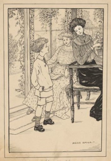 Two women and a boy in a greenhouse