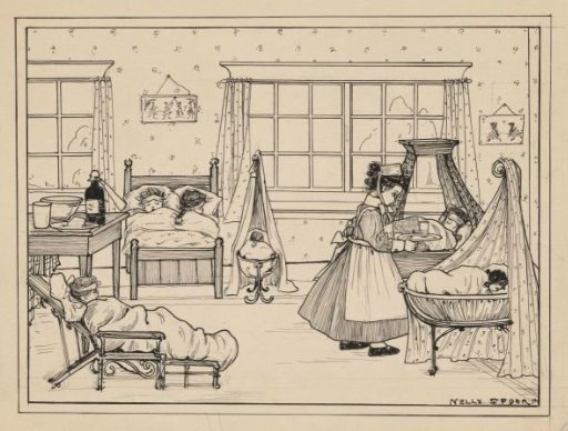 Children in a hospital ward