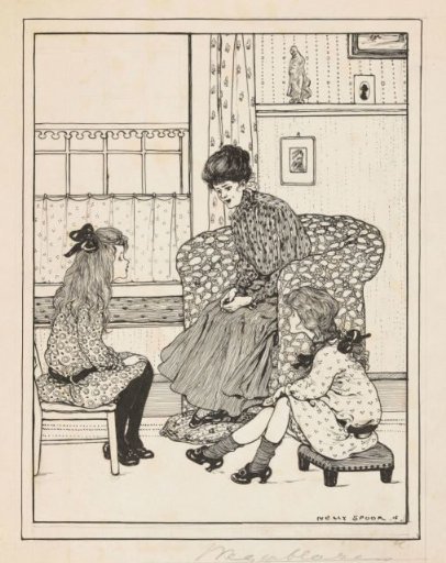 Woman and Two Girls in an Interior