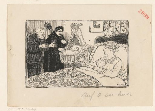 Man and woman with firewood visiting a new mother