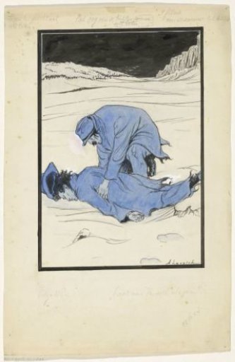 Joost lying unconscious in the snow