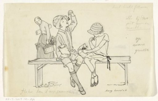 Two children eating cherries
