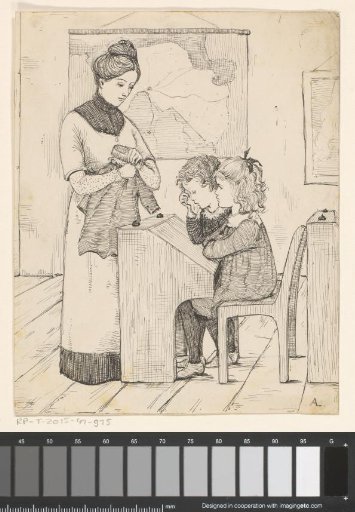 Two Children Behind a Desk