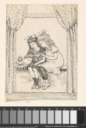 Two Reading Girls in a Window Sill