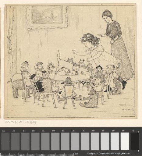 Dolls at a tea party