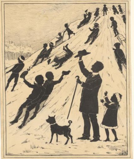 Children sledding down a hill