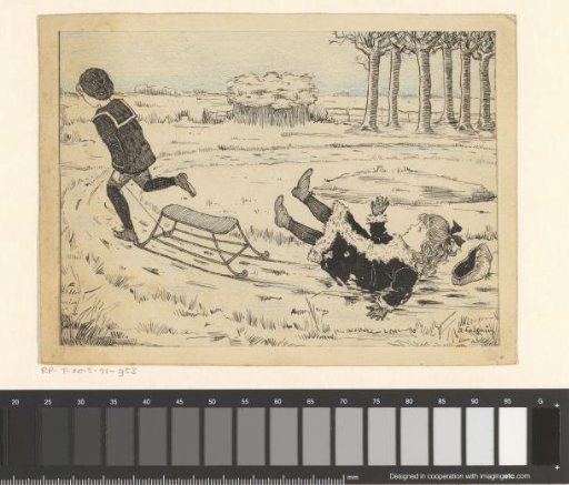 Girl falling from a sled