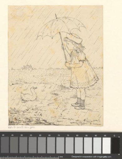 Girl with an umbrella in the rain