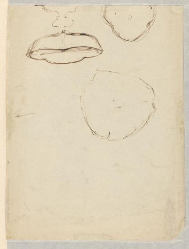 Three sketches, two of which are for a goblet
