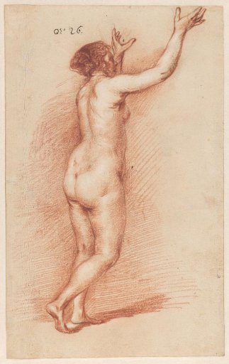 Standing woman with raised arms
