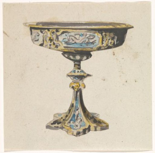 Enamelled cup on a six-legged foot