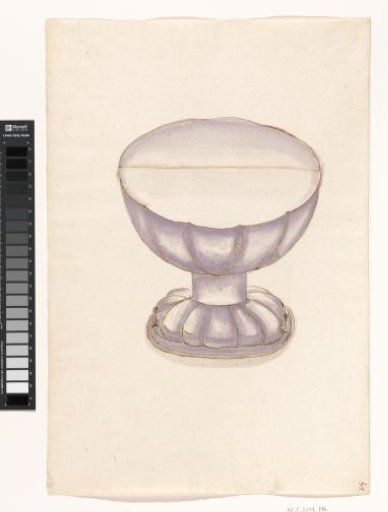 Drawing of the case belonging to a chalice of jasper with gold mount