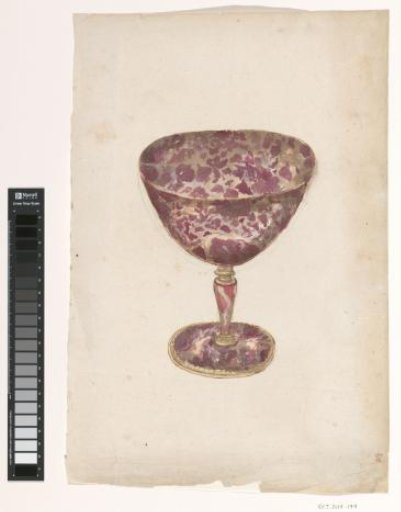 Drawing of a chalice of chalcedony with gold mount